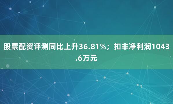 股票配资评测同比上升36.81%；扣非净利润1043.6万元